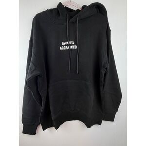 LS Leo Skepi Hoodie XL Aware & Aggravated Black Pullover Merch Goth Grunge Y2K